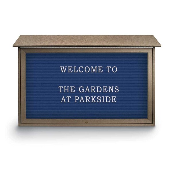 Indoor Enclosed Combo Board, 42"x32", Satin Frame/Blue & Surf